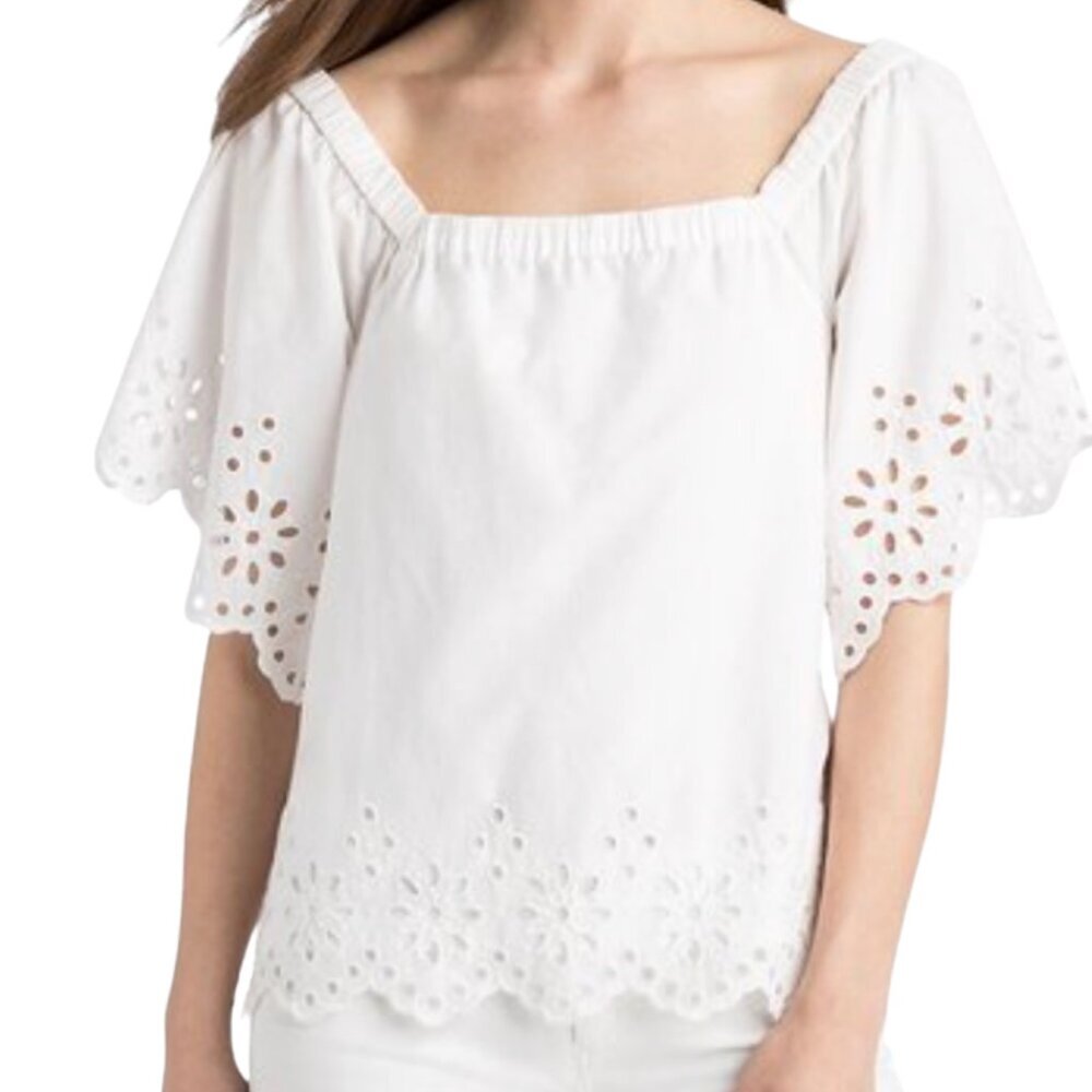 Vineyard Vines eyelet off-the-shoulder blouse